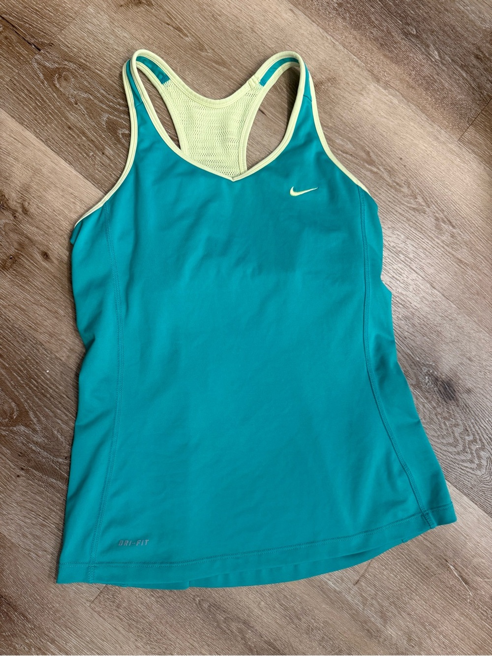 Nike Women's Teal Racerback Tank with Lime Trim